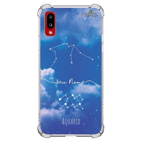Capa para Galaxy A02 Personalizada Signos Constelação de Aquário