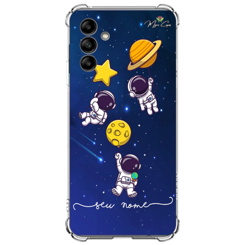 Capa para Galaxy A04s Personalizada Astronauta Amigos Cósmicos