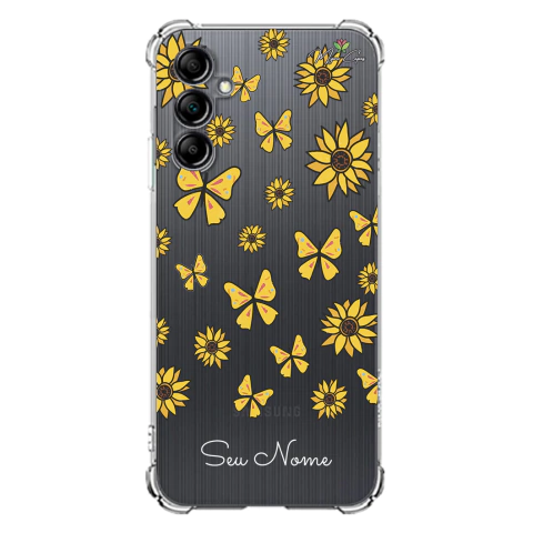 Capa para Samsung Galaxy A05S Flores Girassóis e Borboletas