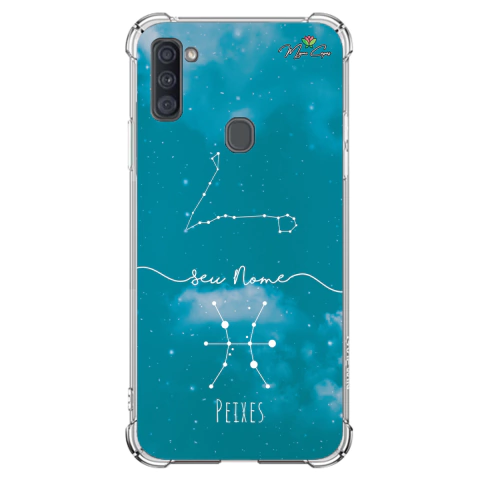 Capa para Galaxy A11 Personalizada Signos Constelação de Peixes