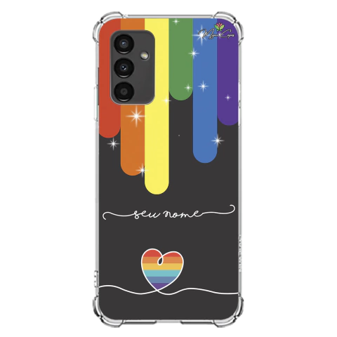 Capa para Galaxy A13 5g Personalizada Arco-Íris com Coração