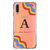 Capa para Galaxy A30s Personalizada Arco-Íris com Inicial Transparente