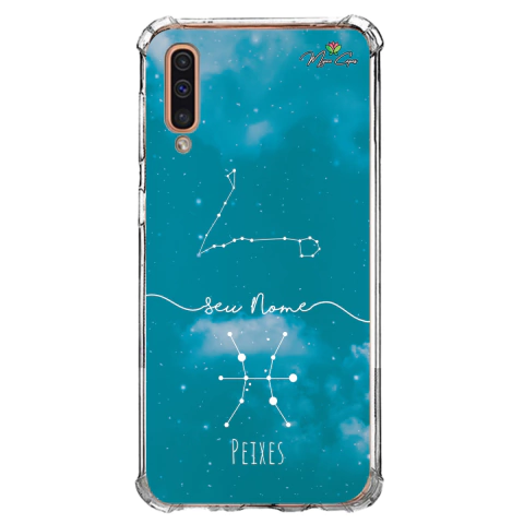 Capa para Galaxy A50 Personalizada Signos Constelação de Peixes