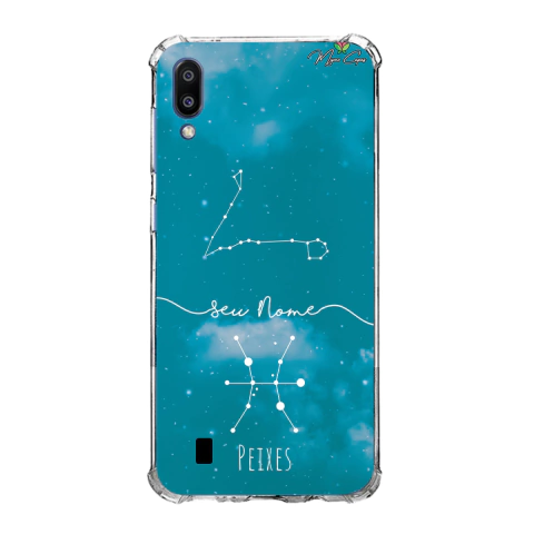 Capa para Galaxy M10 Personalizada Signos Constelação de Peixes