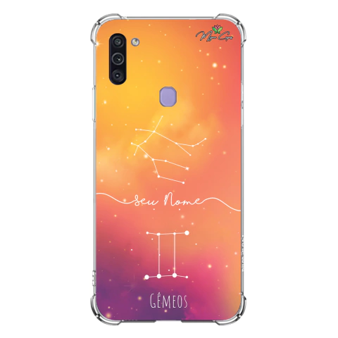 Capa para Galaxy M11 Personalizada Signos Constelação de Gêmeos