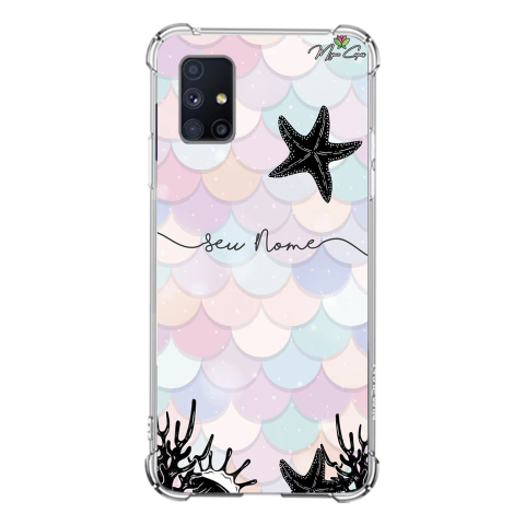 Capa para Galaxy M51 Personalizada Sereias Escamas Colorida