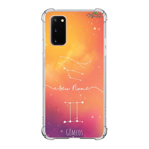 Capa para Galaxy S20 Personalizada Signos Constelação de Gêmeos