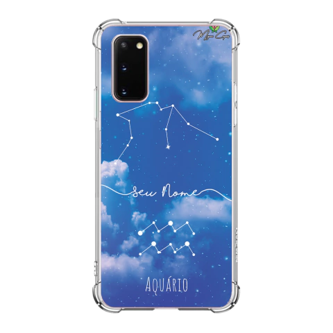 Capa para Galaxy S20 Personalizada Signos Constelação de Aquário