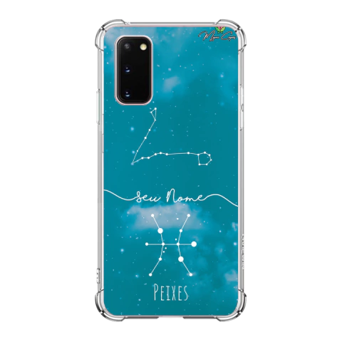 Capa para Galaxy S20 Personalizada Signos Constelação de Peixes