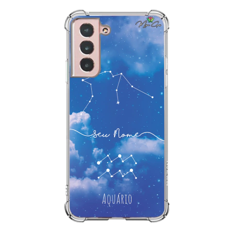 Capa para Galaxy S21 Personalizada Signos Constelação de Aquário