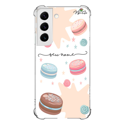 Capa para Galaxy S22 Personalizada Candy Chuva de Macarons