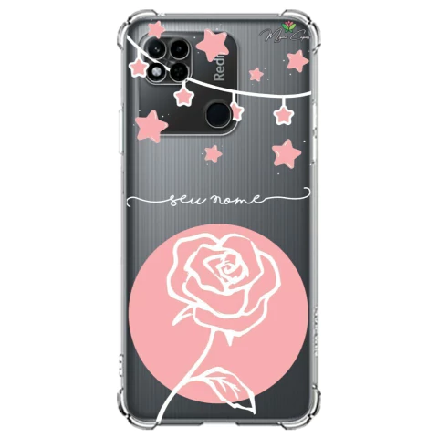 Capa para Xiaomi Redmi 10A Pequeno Príncipe Rosa e as Estrelas