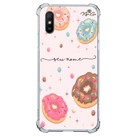 Capa para Xiaomi Redmi 9A Candy Chuva de Donuts