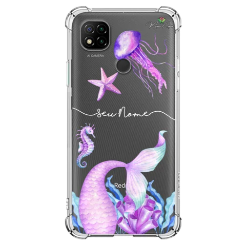 Capa para Redmi 9C Personalizada Sereias Cauda Rosa