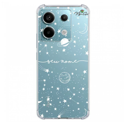 Capa para Xiaomi Redmi Note 13 5g Galáxia Estrelas e Planetas Transparente