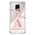 Capa para Redmi Note 9s Personalizada Flores de Cerejeira com Inicial Rosa
