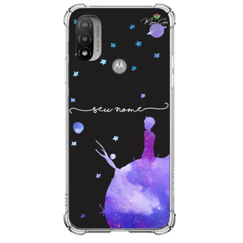 Capa para Moto E20 Personalizada Pequeno Príncipe em seu Planeta