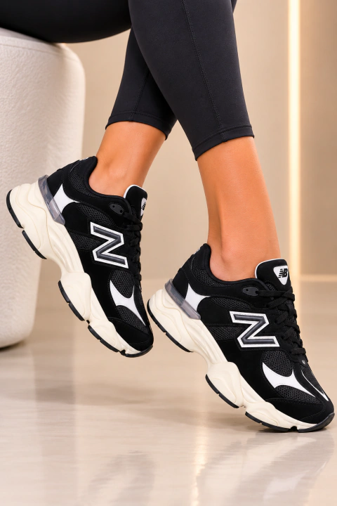 Tênis New Balance Feminino Casual Chunky Preto e BrancoTítulo Tênis New Balance Feminino Casual Chunky Preto e Branco