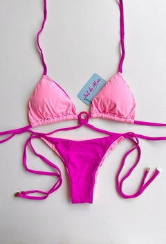 LACINHO ARGOLA ROSA CHICLETE C/ PINK - Sal da Alma Biquínis