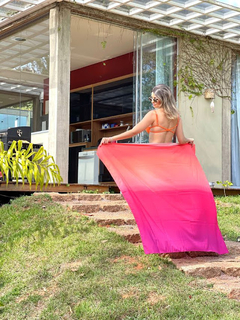 PAREÔ DEGRADÊ PINK COM LARANJA E LAVANDA - Sal da Alma Biquínis