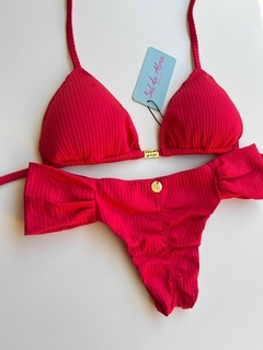BORBOLETA VERMELHO TOP CORTININHA CANELADO - comprar online