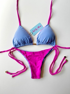 LACINHO AZUL CEU COM PINK - Sal da Alma Biquínis