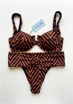 CONJUNTO PALA ZIG ZAG CHOCOLATE COM PRETO