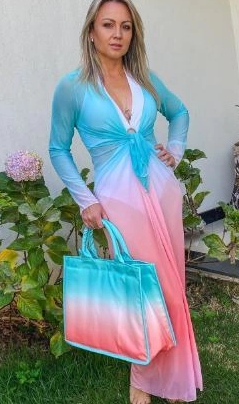 BOLSA DEGRADÊ TIFFANY COM CORAL na internet