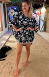 SAÍDA POMPOM PRETO C/ BRANCO