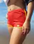 SHORT MALLA BLANCO TIRAS ROJO LYCRA UV+50 - comprar online