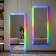 Espejo de 1.60 X 0.50 con luces rgb y control bluetooth ( cuerpo entero rainbow)