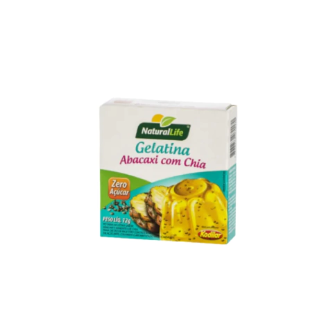 Gelatina Zero Açúcar Abacaxi com Chia - Natural Life - 12g