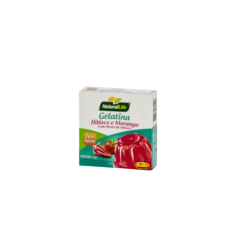 Gelatina Zero Açúcar Hibisco e Morango Natural Life 12g - comprar online