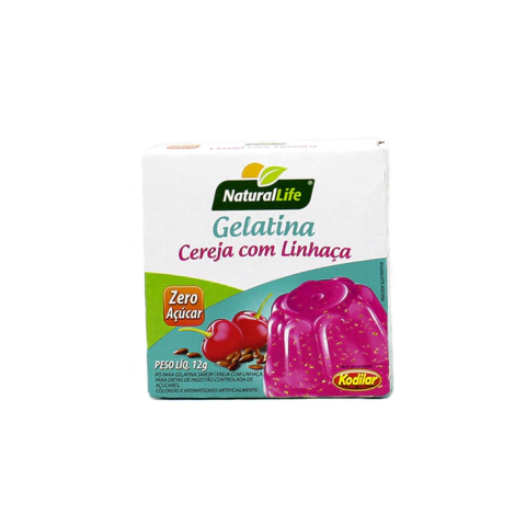 Gelatina Zero Açúcar Cereja e linhaça - Natural Life - 12g - comprar online