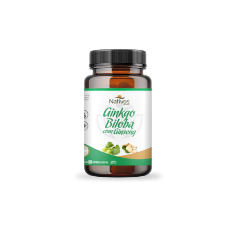 Ginkgo Biloba com ginseng - 60caps - 500mg - Nativos do Brasil