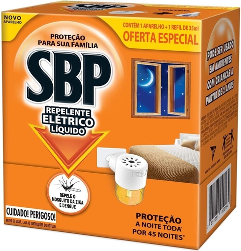 Inseticida SBP Líquido Eletrico 45 Noites Aparelho + Refil