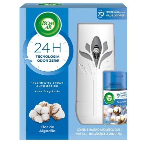 Bom Ar AirWick Frechmatic Flor de Algodão Aparelho+Refil 250ml