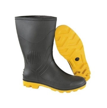 Bota Pega Forte/Vulcabras Preta com Sola Amarela