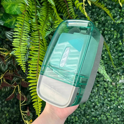 Saboneteira Reservatório 600ml Compacta Invoq Glass Verde