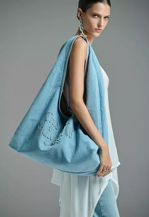 BIG SHOULDER BAG JEANS - ÍNDIGO