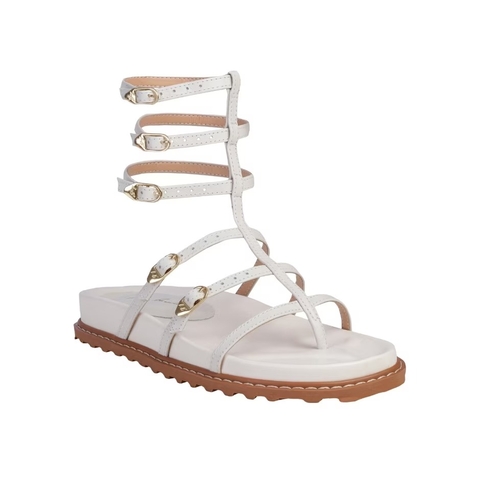 Papete Gladiadora Fivelas Off White 12350129-4