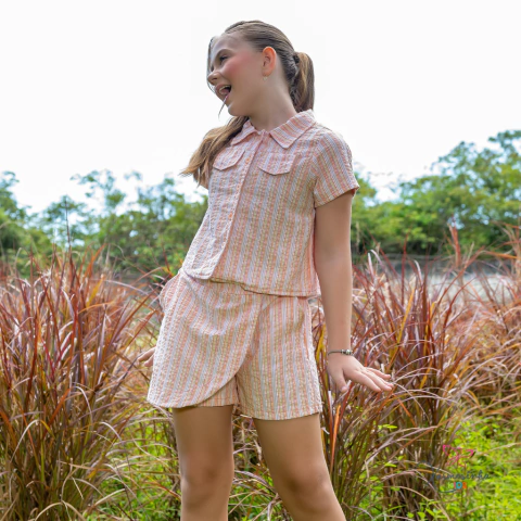 R100168 Conjunto Antonella Listrado Salmon