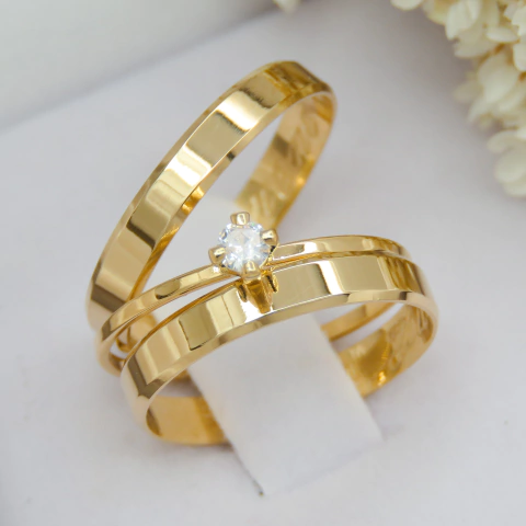 Alianças Love Gold Ouro18k 3mm