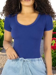 PLAYERA CUELLO V MUJER BLUSA TEXTURIZADA STRETCH DAMA