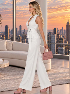 Imagen de Conjunto 2 Piezas para Mujer, Chaleco Elegante y Pantalón Palazzo, Casual Chic