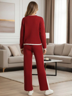 Outfit Mujer 2 piezas Suéter y Pantalón Bicolor Tejido Grueso - MALABIS