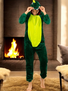 Imagen de Pijama Mameluco Adultos Y Niño Tela Polar Fleece de Invierno Pijamas Familiares