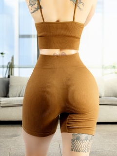Conjunto Deportivo Mujer Short Biker Top Stretch Fit Push Up en internet