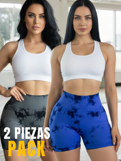 Set 2 Shorts Deportivo Mujer Casual Stretch Texturizado Push Up Biker, Running, Gym y Entrenamiento Shores - tienda en línea