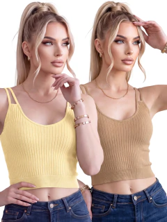 Set 2 Tops De Mujer Deportivo Casual Blusa Croptop Tirantes - MALABIS